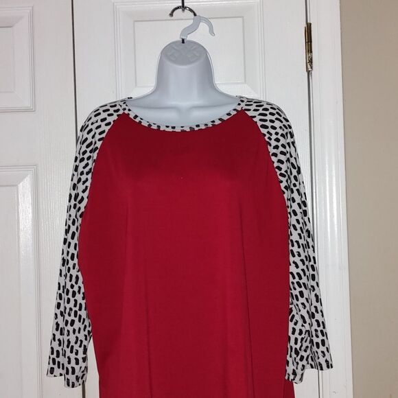 LuLaRoe Randy 3/4 sleeve raglan shirt Sz 3XL - Picture 3 of 5
